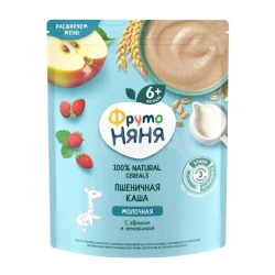 Südlü buğda sıyıq ФрутоНяня, alma və çiyələk ilə, 6+ ay, 200 q