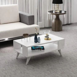 Журнальный стол Ev Plus ev_12116035, ЛДСП, белый, 90x45x35 см