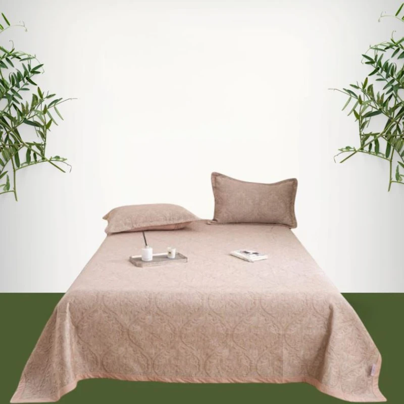 Örtük və yastıq üzü dəsti Narlı 000788, örtük 160x230 sm, yastıq üzü 1 əd x 50x70 sm, birnəfərlik, kətan, bej