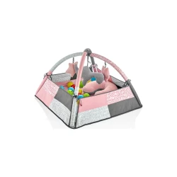 Игровой коврик Babyjem 3 Function с шариками и игрушками, розовый, 68x68 см