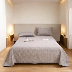 Yastıq üzlüklü dəst Luxe Cotton 000790, ikinəfərlik, örtük 220x240 sm, yastıq üzü 50x70 sm 2 əd, boz