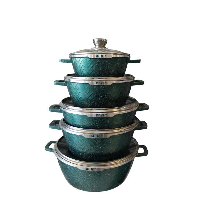 Qazan dəsti Unique qranit/şüşə, yaşıl, 5 əd, 20/24/28/28/32 sm Qazan dəsti Unique qranit/şüşə, yaşıl, 5 əd, 20/24/28/28/32 sm