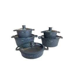 Qazan dəsti Z.H ZGH_00588, qranit, boz, 20/24/28/32 sm