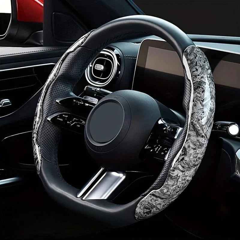 Sükan üçün çexol S-line-0229, ultra-incə/sürüşməyən, qara/boz