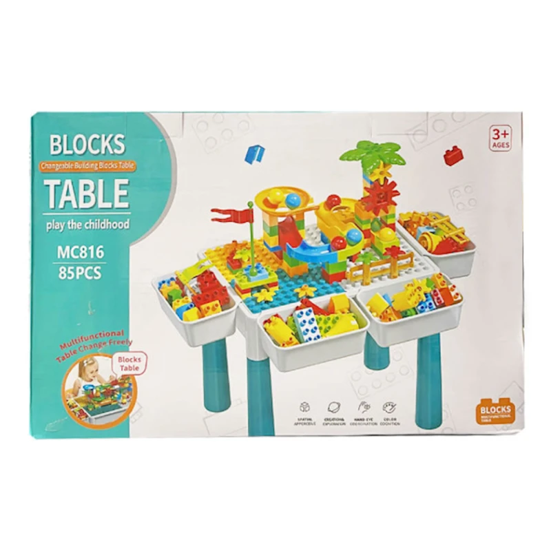 Детский игровой стол-конструктор со стулом 112-9 MC816, 85 элементов, 3+ лет Детский игровой стол-конструктор со стулом 112-9 MC816, 85 элементов, 3+ лет