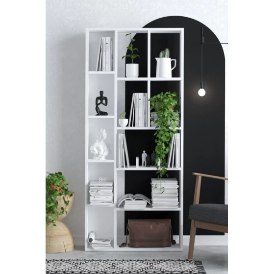 Стеллаж Ev Plus Uranus, 170x75x18 см, ЛДСП, белый