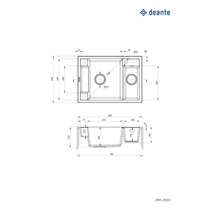 Кухонная мойка Deante Magnetic ZRM_A503