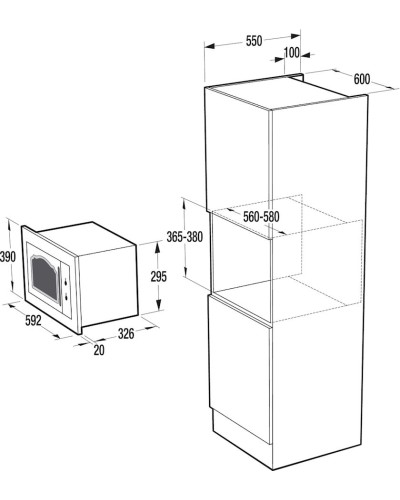 Quraşdırılan mikrodalğalı soba Gorenje BM235CLI