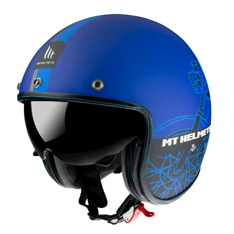 Мотошлем MT Helmets Le Mans 2 SV Cafe Racer B7 Matt Blue, размер M
