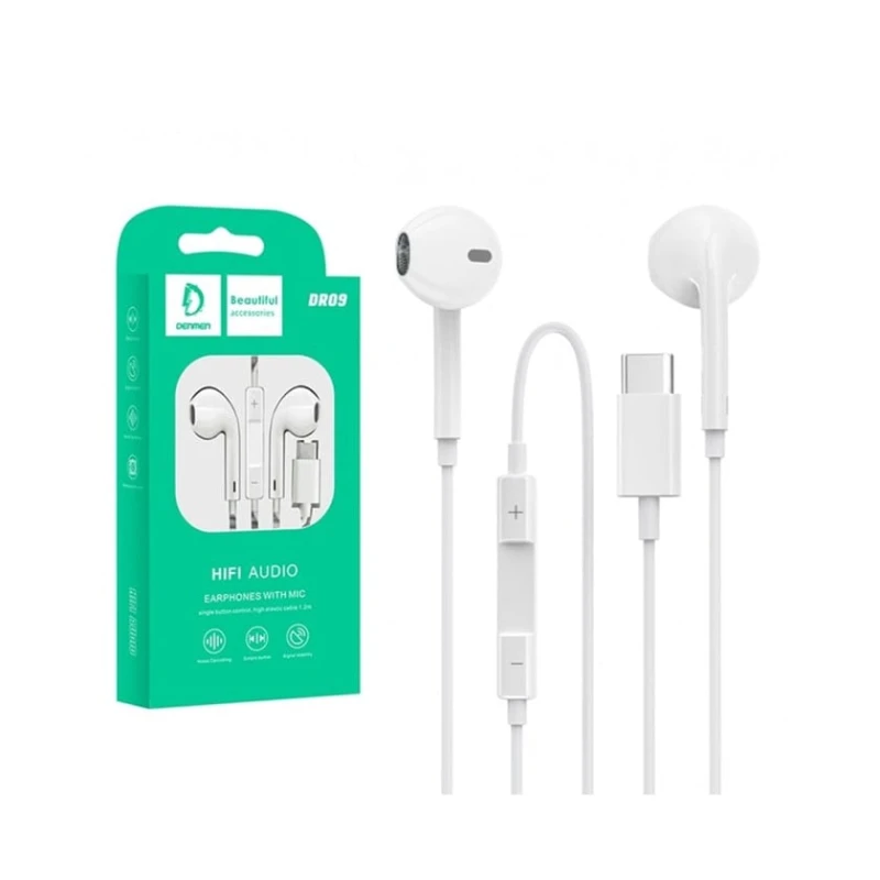 Проводные наушники Denmen DR09 White Проводные наушники Denmen DR09 White
