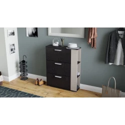 Тумба для обуви Art Mebel, ЛДСП, венге/белая, 30х60х130 см