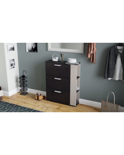 Tumba ayaqqabı üçün Art Mebel, LDSP, venqe/ağ, 30x60x130 sm