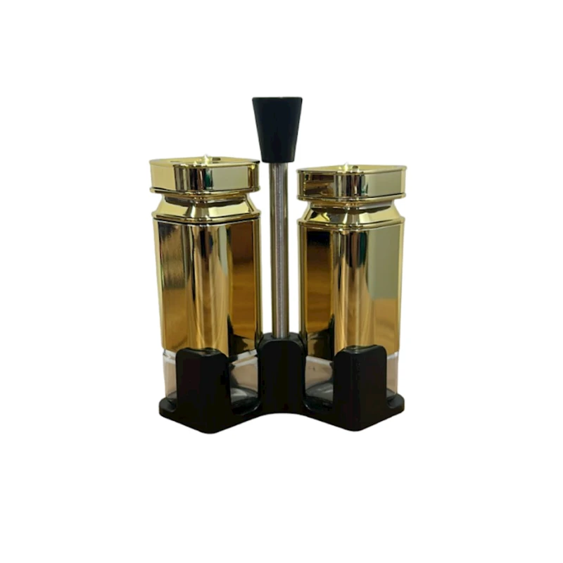 Ədviyyat qabıları üçün dəst 1005, 2 əd, 7x3 sm, altlıqda, qızılı