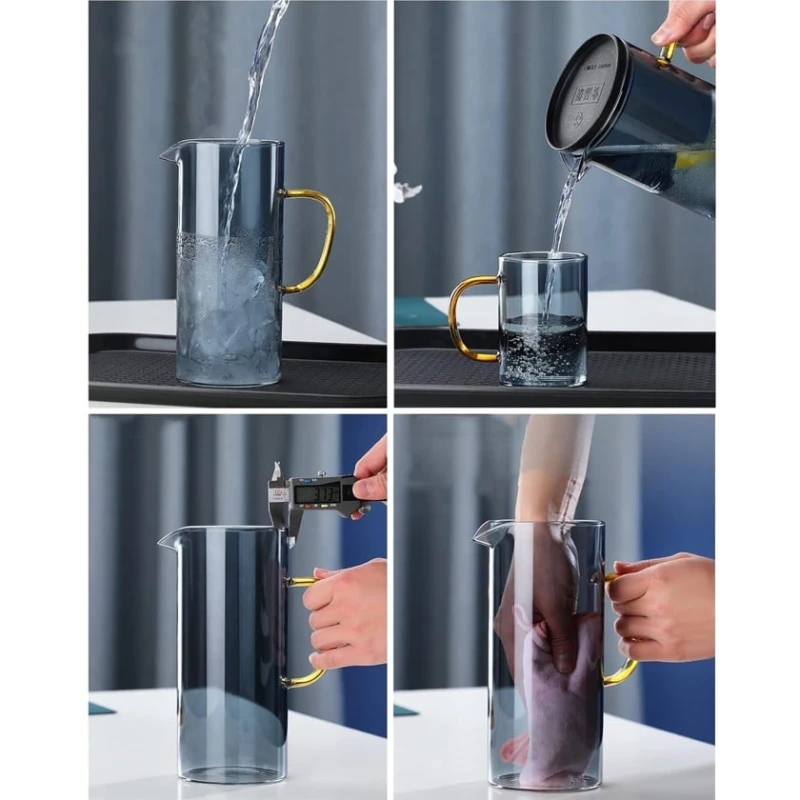 Кувшин, 1500 мл, боросиликатное стекло, синий/прозрачный Кувшин, 1500 мл, боросиликатное стекло, синий/прозрачный