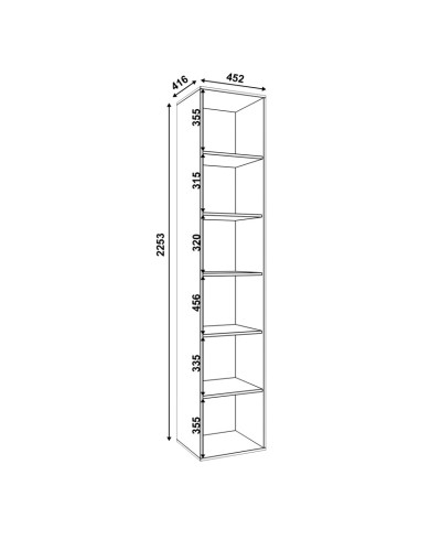 Şkaf Art Mebel 11, 210x50x45 sm, laminat, krem