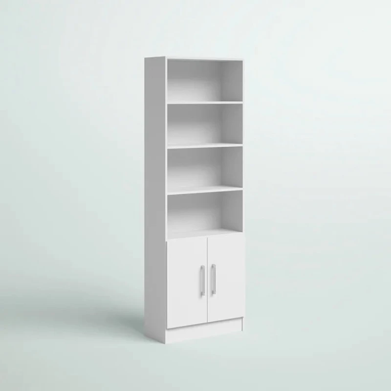 Шкаф книжный Art Mebel Art-100-2, ЛДСП, белый, 50x100x210 см