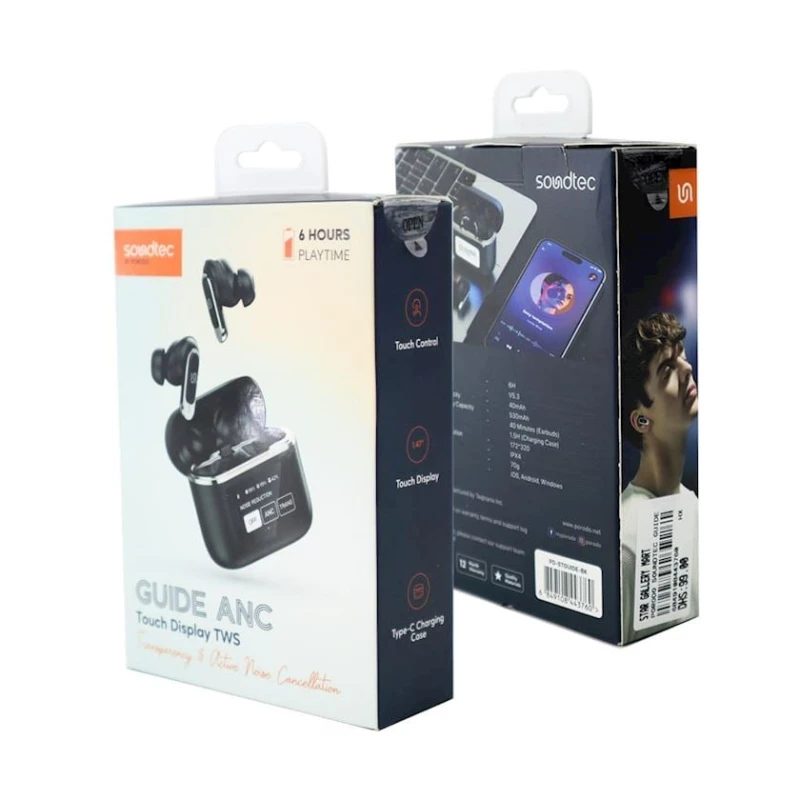 Беспроводные наушники Porodo Soundtec Guide ANC TWC Black Беспроводные наушники Porodo Soundtec Guide ANC TWC Black