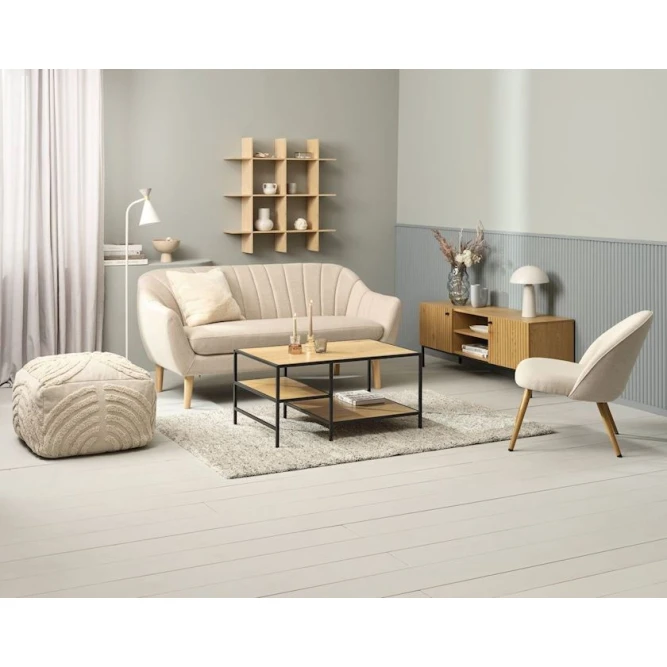 Кресло JYSK Thorup 3670046, полиэстер/полиуретан/сталь, бежевое/коричневое, 65х74 см Кресло JYSK Thorup 3670046, полиэстер/полиуретан/сталь, бежевое/коричневое, 65х74 см