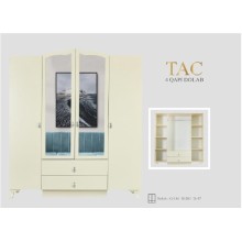 Şkaf Tac, krem, laminat, 180x203x47 sm, yerli istehsal
