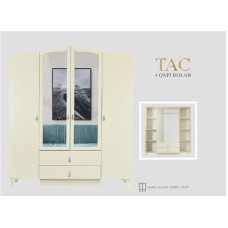 Şkaf Tac, krem, laminat, 180x203x47 sm, yerli istehsal