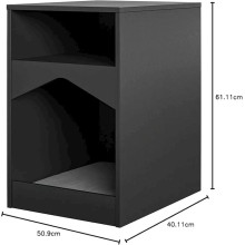 Tumba Ev Plus 12115650, LDSP, qara, 61x40x50 sm