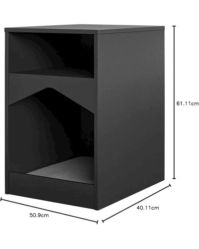 Tumba Ev Plus 12115650, LDSP, qara, 61x40x50 sm