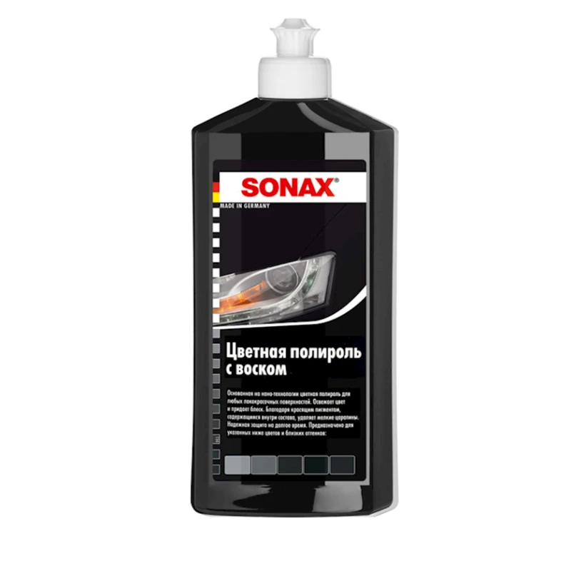 Polirol Sonax Polish + Wax Color qara, 500 ml Polirol Sonax Polish + Wax Color qara, 500 ml
