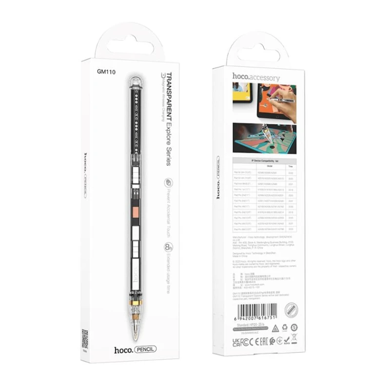 Стилус Hoco Magnetic Charging Pen GM110 Transparent