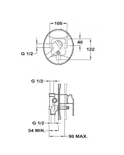 Quraşdırılan element qarışdırıcı kran üçün Teka 1019700