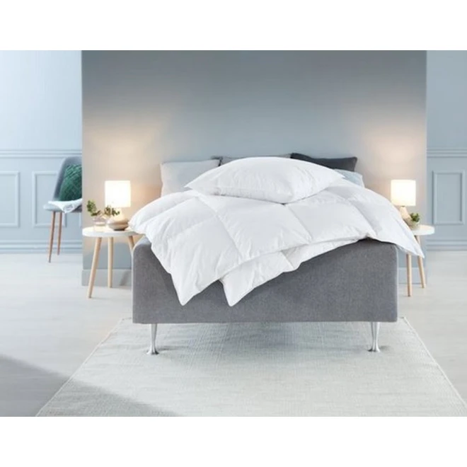 Одеяло JYSK Alta, 135x200 см, односпальное, зимнее, утиные перья/утиный пух, белый