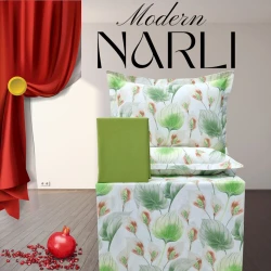 Комплект постельного белья Nar-Lı-001086, простыня 240x260 см, пододеяльник 200x220 см, наволочки 2 шт x 50x70 см, двуспальный, хлопок, разноцветный