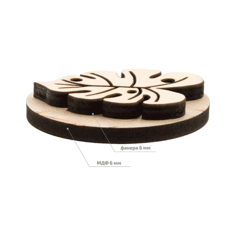 Штамп Rosa №18, Ботаника, МДФ/фанера, 5х6.5 см