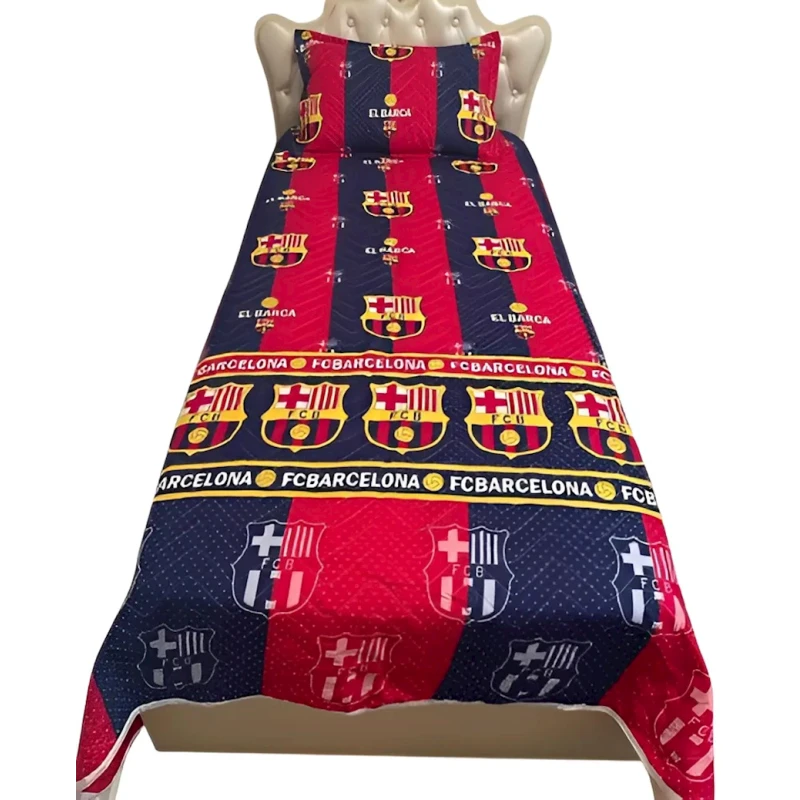 Örtük və yastıq üzü dəsti FC Barcelona, 160x220/50x70 sm, satin, birnəfərlik, göy/qırmızı Örtük və yastıq üzü dəsti FC Barcelona, 160x220/50x70 sm, satin, birnəfərlik, göy/qırmızı