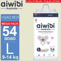 Uşaq bezləri AIWIBI Premium L, 9-14 kq, 54 əd
