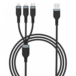 Kabel USB Wiwu PT05 Platinum Charger 3 in 1 USB - Lightning, MicroUSB, USB-C, Qara