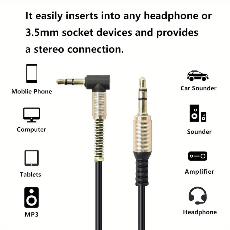 Аудиокабель 3.5 мм/3.5 мм, 1 м, черный