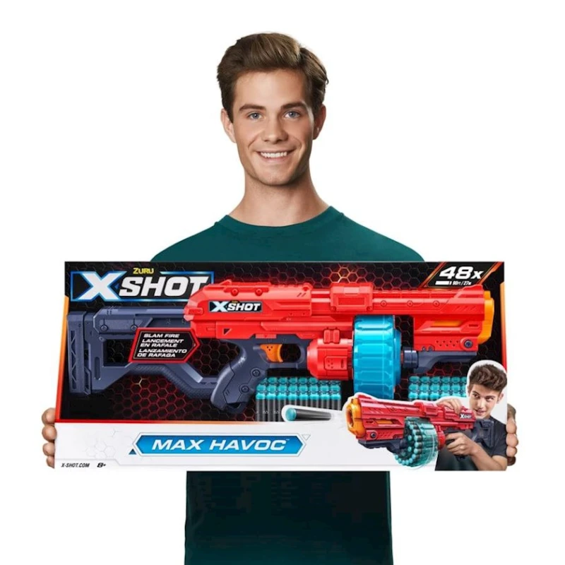 Бластер Zuru X-Shot Excel Max Havoc, 48 дротиков, 8+, разноцветный