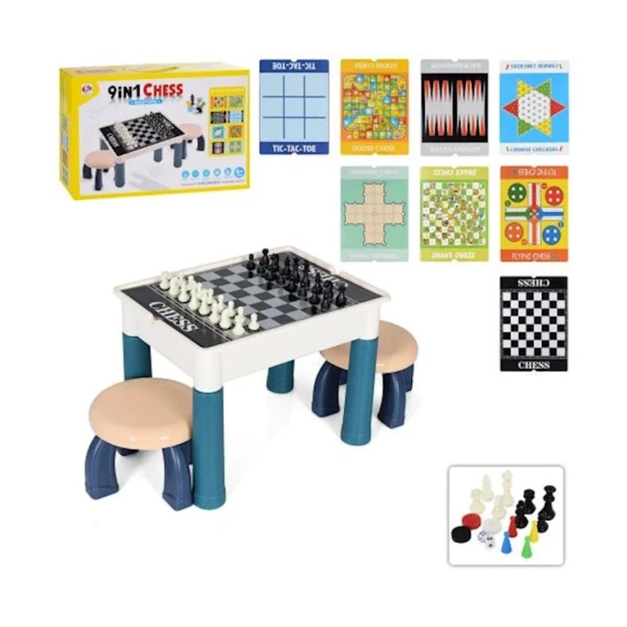 Шахматный стол и стулья 9в1 S5513-1, 38x28x29.5 см Шахматный стол и стулья 9в1 S5513-1, 38x28x29.5 см