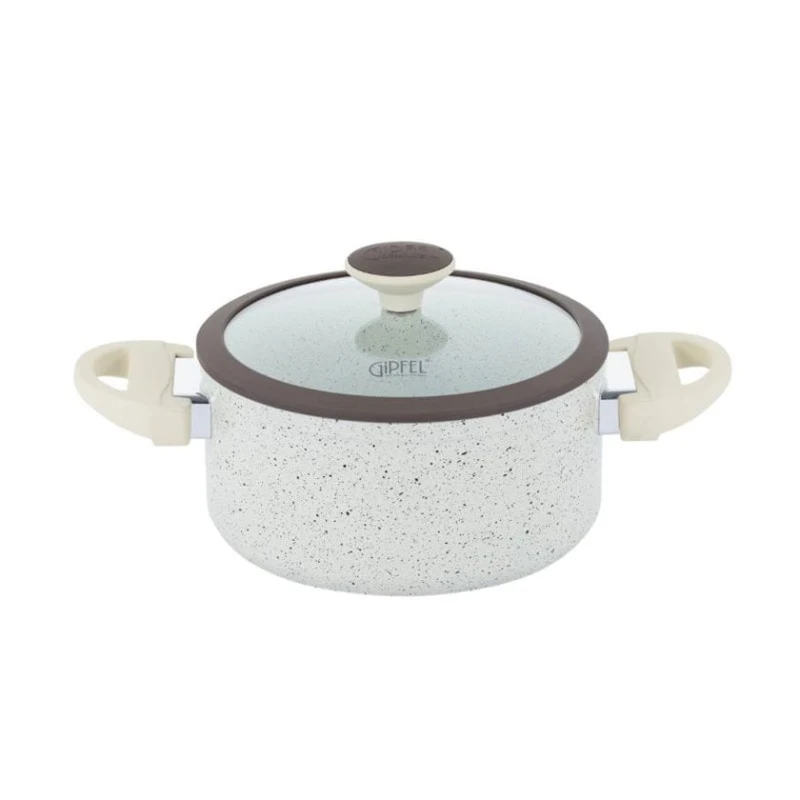 Кастрюля Gipfel Sonrizo 0432, 3 л, 20 см, алюминий, с крышкой, серый