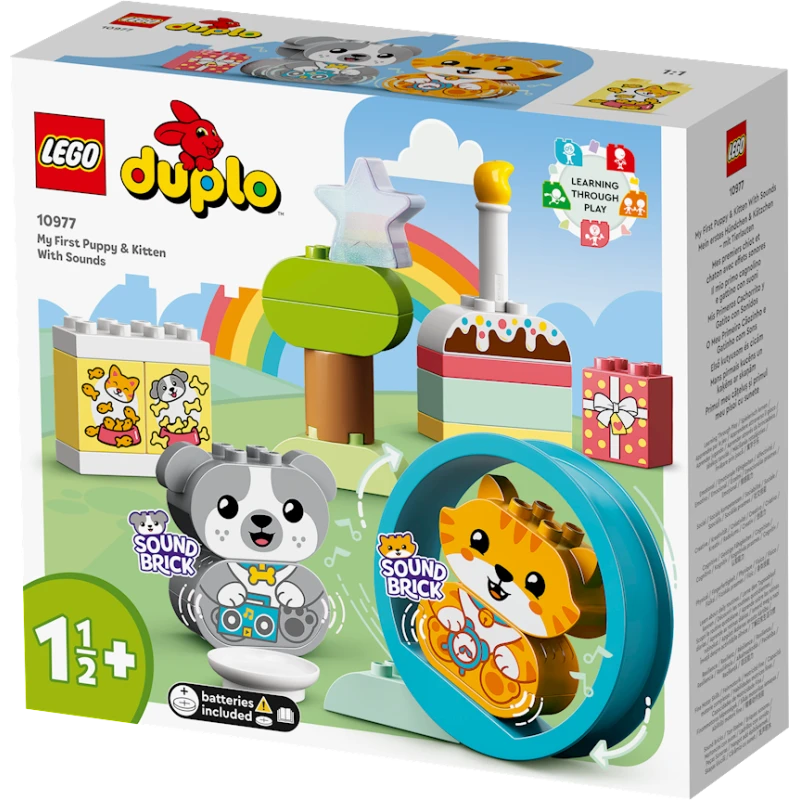 Конструктор LEGO DUPLO My First Puppy & Kitten With Sounds 10977, 1.5+ лет, 22 элементов