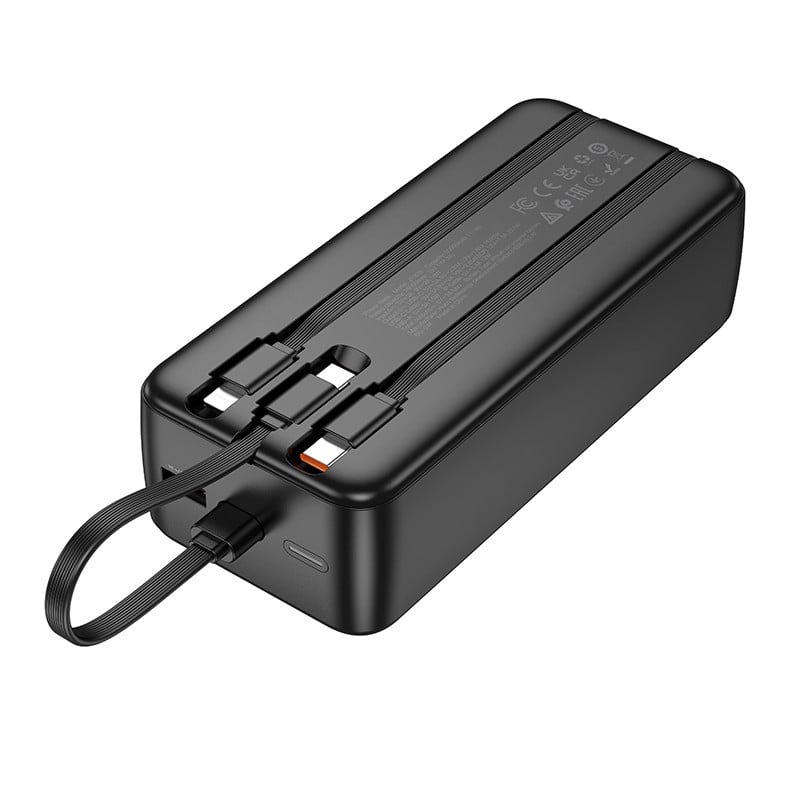 Xarici akkumulyator Hoco J132B 30000mAh Black və hədiyyə Hoco X88 cable Usb-Micro