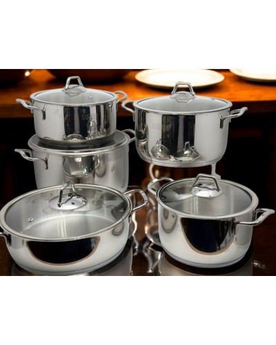 Qazan dəsti Luxe Pot, yüksək istilik tutumu, müxtəlif plitələr üçün, davamlı, funksional, elegant dizayn - LX-MX114