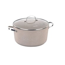 Qazan Korkmaz Granita A1262, 14.5 sm, 8 l, 28 sm, alüminium, qapaqlı, iki tutacaqlı, bej