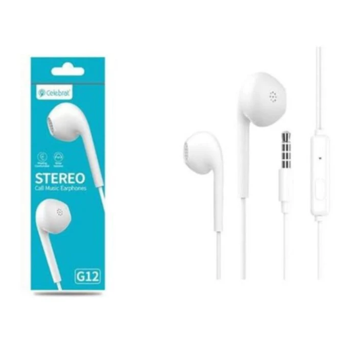 Проводные наушники Celebrat G12 White Stereo Проводные наушники Celebrat G12 White Stereo