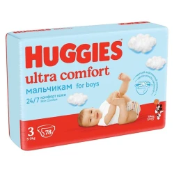 Подгузники детские Huggies Ultra Comfort 3 Boy, 5-9 кг, 78 шт