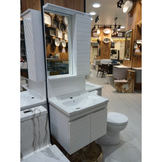 Комплект мебели для ванной комнаты: Модель-155: Размер - 80 см: Цвет Белая краска 155-80 Комплект мебели для ванной комнаты: Модель-155: Размер - 80 см: Цвет Белая краска 155-80