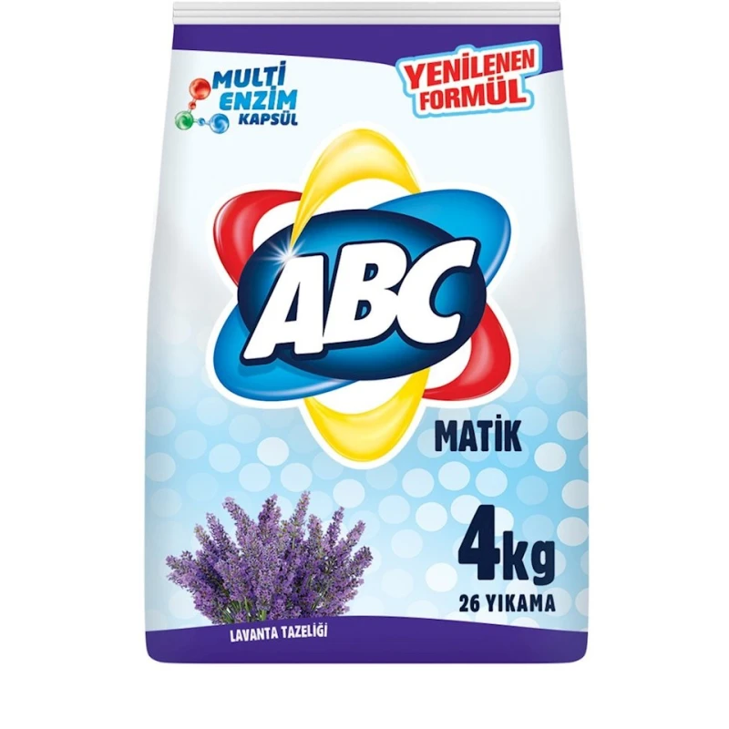 Стиральный порошок ABC Automat White & Color Lavender Freshness, белое и цветное белье, автомат, 4 кг