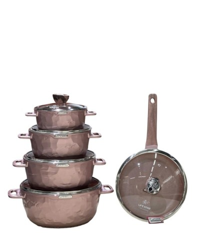 Qab-qacaq dəsti Life Smile LF-SM-011, bürünc, 5 parça
