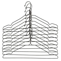 Набор вешалок для одежды JYSK Tonni, 10 шт, 21x43 см, металл, черный Набор вешалок для одежды JYSK Tonni, 10 шт, 21x43 см, металл, черный