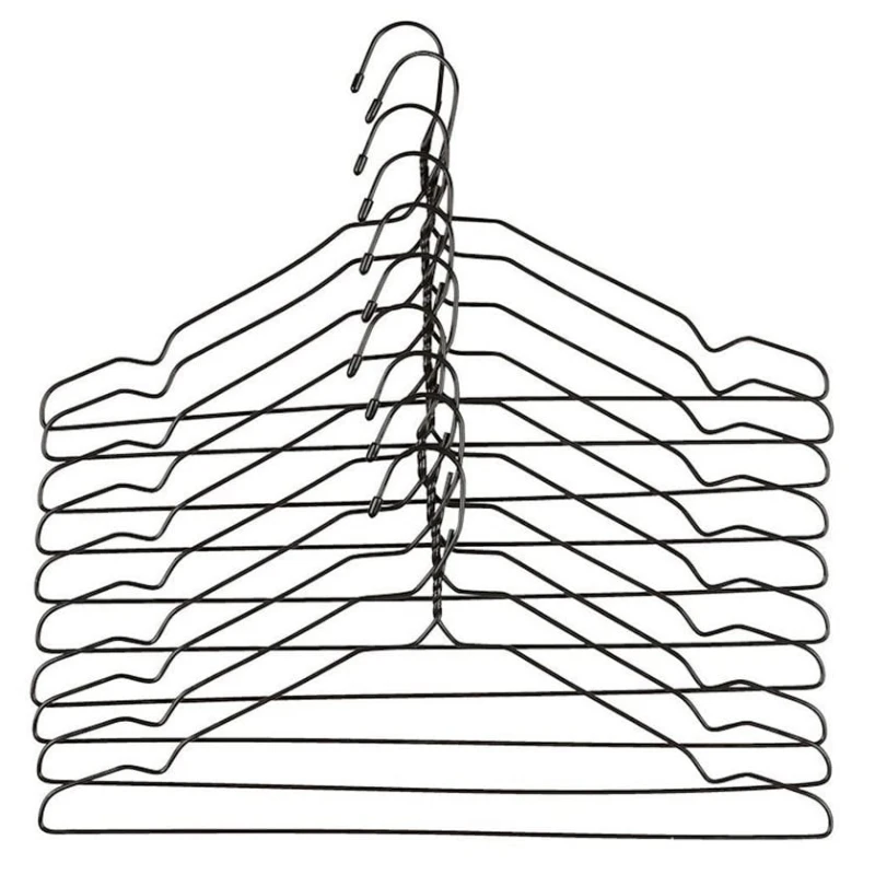 Набор вешалок для одежды JYSK Tonni, 10 шт, 21x43 см, металл, черный Набор вешалок для одежды JYSK Tonni, 10 шт, 21x43 см, металл, черный